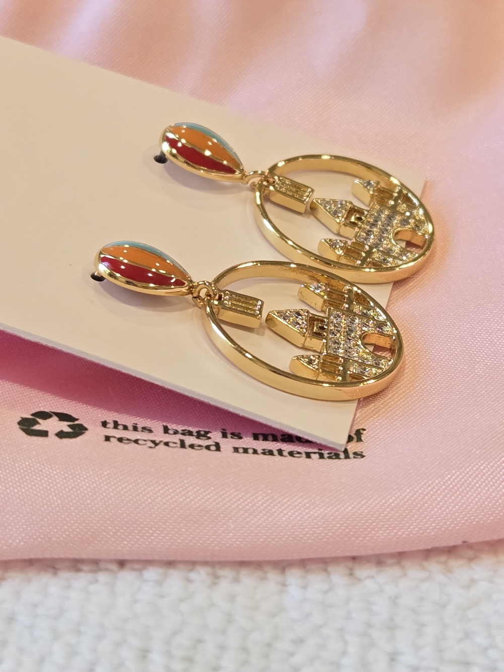 Kate Spade Up, Up & Away Hot Air Balloon Castle Earrings With Dust Bag - Picture 4 of 4